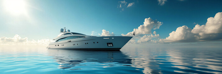 Poster - Luxury Yacht at Sea.