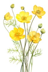 Wall Mural - Bouquet of Buttercups daffodil flower plant.