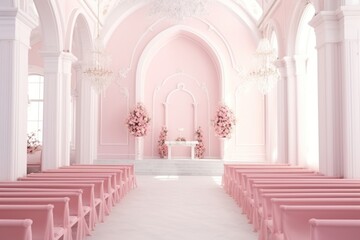 Poster - Wedding church decoration gradient background architecture building worship.