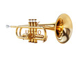 © Asier - Golden trumpet isolated on white background. PNG transparent.