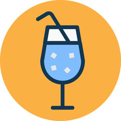 Sticker - Drink vector icon in background style 