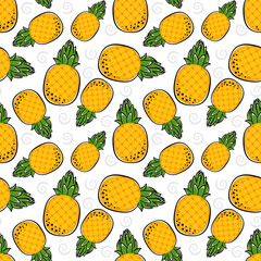 Pineapple patterns graphic print, wallpaper, clothing, wrapping, fabric, textile, fabric pattern design decorations templates and other designs. Abstract vector illustration. Using in fashion.