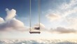 © RichieS - swing with light sky background soft clouds sway gently in the breeze