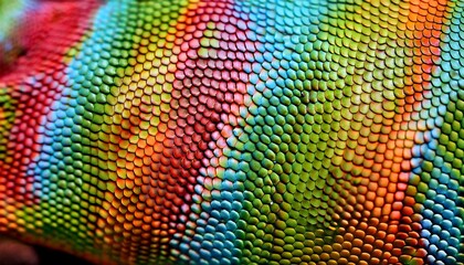 Canvas Print - scales of nature captivating chameleon skin in close up detail generative ai