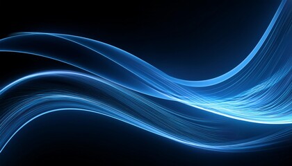 Sticker - luxury elegant blue glowing wavy line elements