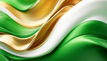 Canvas Print - flowing green gold white layers with soft focus effects for st patrick s day ambiance