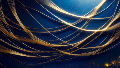 Sticker - celestial backdrop with interwoven gold filaments on velvety midnight blue