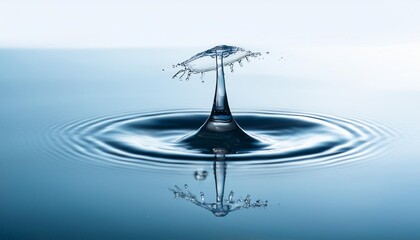 Canvas Print - water drip falling on water mirror water drop splash and make perfect circles on water surface