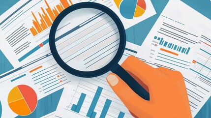 A minimalist flat design illustration of a bar chart with upward and downward arrows, symbolizing data analysis and trends.