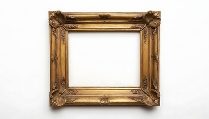 Antique of gold photo frame isolated over white background, clipping path.12