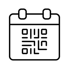 Sticker - QR Code Calendar Vector Icon