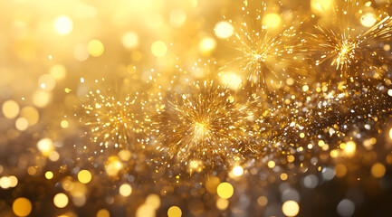 Wall Mural - a mesmerizing display of golden sparkles and shimmering lights, creating a festive and celebratory a