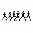 © Global Perspectives - Runners in silhouette sprinters joggers people silhouette runner Illustration
