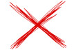 © Emre Akkoyun - Red scribble doodle cross x shape cut out design element