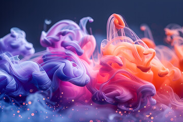 Wall Mural - a colorful smoke in water