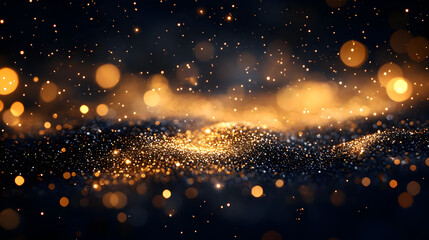 Wall Mural - abstract golden sparkles create a dazzling, enchanting background, perfect for celebrations or elega