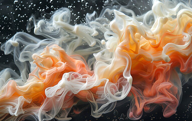 Wall Mural - white and orange smoke in water