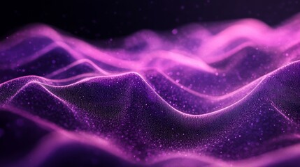 Wall Mural - 3d render particles, 3d abstract background, 3d render particlespink transparent wave on black backg