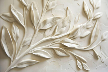 Wall Mural - mural 3d effect element white color wallpaper wall art ai generated illustration