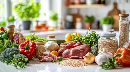 Vegetables, Meats, Grains, and Herbs for Cooking