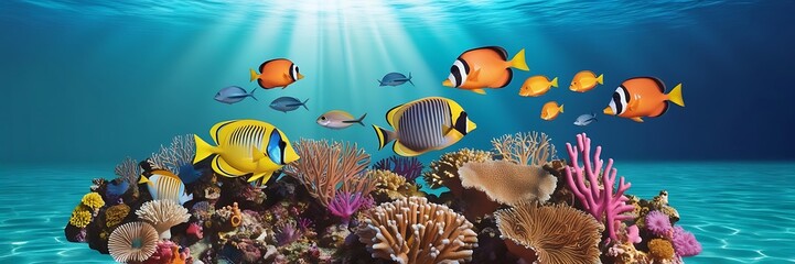 tropical fish on a coral reef