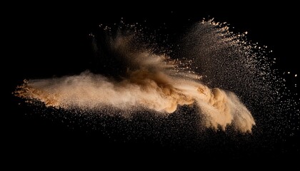 Wall Mural - sand particles explosion on black background