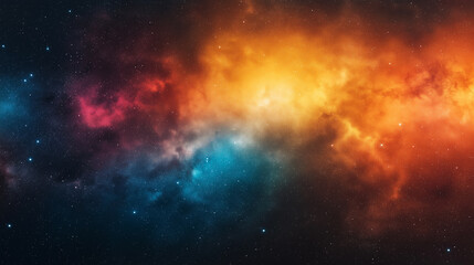 Wall Mural - A colorful galaxy with a blue and yellow star