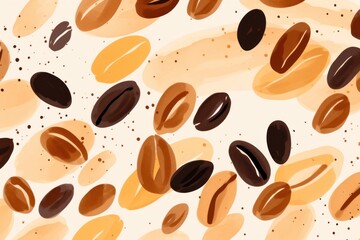 Poster - Coffee beans abstract shape backgrounds line food.