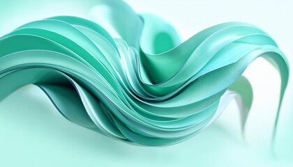 Wall Mural - a poetic marriage of mint green and seafoam blue abstract shape generative ai