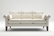 © YOUR - White tufted sofa with wooden legs and armrests