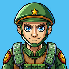 soldier in uniform vector illustration