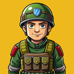 soldier in uniform vector illustration