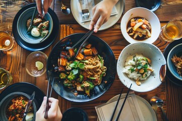 Wall Mural - serving food in bowls