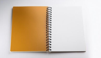 Wall Mural - paper spiral notebook close up isolated on a white background blank background