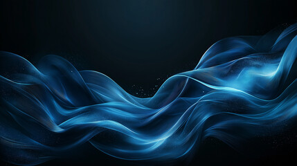 Wall Mural - A blue wave with a dark background