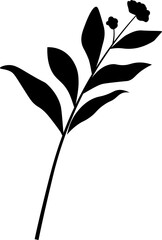 Wall Mural - Branch symbol. Silhouette symbol. Laurel leaf.