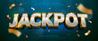 © Nano - Jackpot bonus text effect on dark background, Gold and white vector graphic style