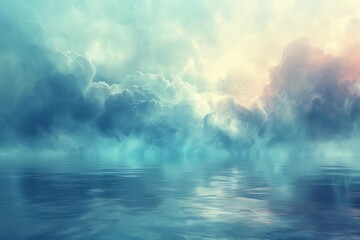 Wall Mural - Dreamy Oceanic Landscape, Mystical Cloud Formations