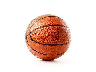 Simple white background with an isolated basketball