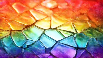 Wall Mural - rainbow background with intricate mosaic patterns and glowing light