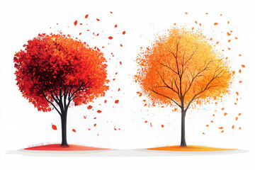 Wall Mural - Autumn Tree Vector Illustration