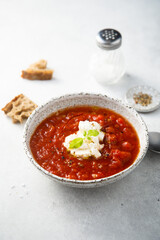 Wall Mural - Refreshing strawberry gazpacho with cheese