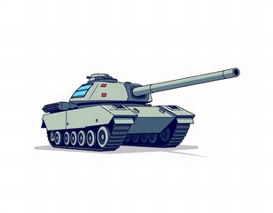 Wall Mural - cartoon tank with a turret on the front.