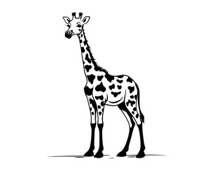  Drawing of a cute giraffe, for coloring for example