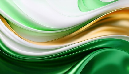 Poster - flowing green gold white layers with soft focus effects for st patrick s day ambiance