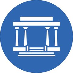 Poster - Lincoln Memorial glyph circle icon