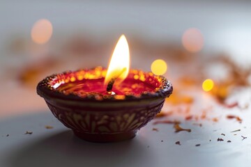 Sticker - A beautiful Diya festival candle diwali.