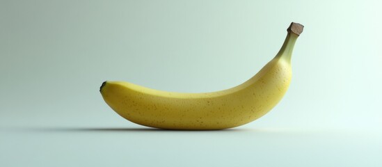 Canvas Print - Single Yellow Banana on a White Background