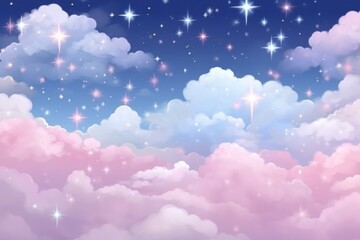 Sticker - Sky filled with clouds and stars cute wallpaper backgrounds outdoors.