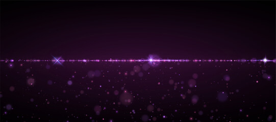 Wall Mural - abstract purple glare and sparkles of light png effect with glare and sparkles on dark background. v